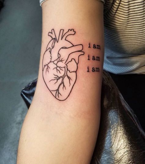 Real Heart Tattoos, Human Heart Tattoo, Realistic Heart Tattoo, Anatomical Tattoos, Heart Tattoo Ideas, Anatomy Tattoo, Red Heart Tattoos, Anatomical Heart Tattoo, Tattoos Black Women