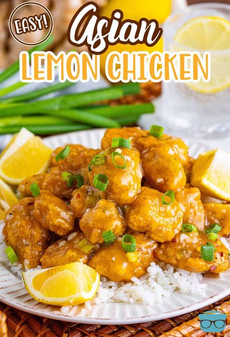 Asian Lemon Chicken, Lemon Chicken Recipe, Tasty Dinner, Easy Asian, Easy Chinese Recipes, Popcorn Chicken, Air Fryer Dinner Recipes, Country Cooking, Chicken Dishes Recipes