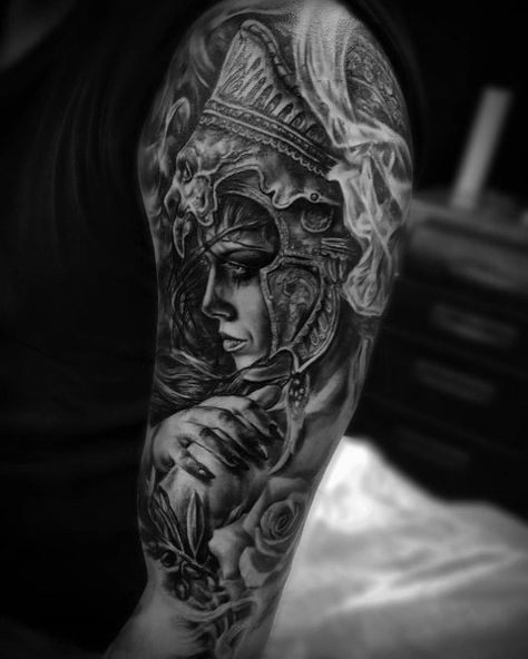 Stylish Mens Athena Tattoos Athena Tattoos, Goddess Ideas, Greek Goddess Tattoo, Aphrodite Tattoo, Athena Tattoo, Greek God Tattoo, Valkyrie Tattoo, Ancient Greek Goddess, Girl Face Tattoo