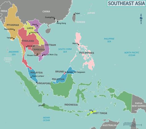 Australia-Malaysia connections Southeast Asia Map, South East Asia Map, East Asia Map, Peta Asia, South East Asia Backpacking, Map Of Asia, Naypyidaw, Backpacking Routes, Asia Map