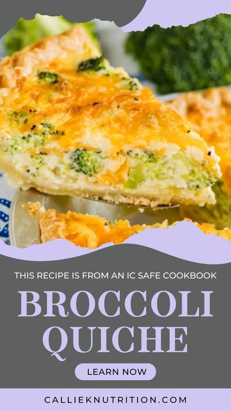 Ic Diet, Ic Recipes, Broccoli Quiche, Diet Breakfast, Fresh Broccoli, Shredded Mozzarella, Mozzarella Cheese, Minced Garlic, Pie Crust