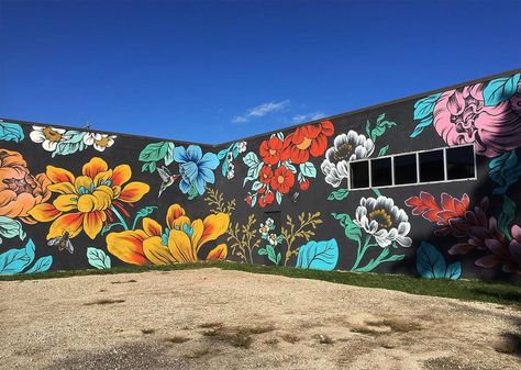 Our (Evolving) Redesign + Murals by Louise Chen Louise Jones, Garden Mural, Arte Doodle, Flower Mural, Street Mural, Institute Of Contemporary Art, Fence Art, Graffiti Murals, Colossal Art