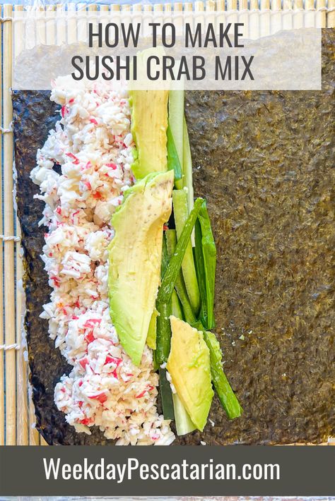 Crab Mayo Sushi, Sushi Rolls Recipes Homemade, Easy Crab Sushi Rolls, Easy Tuna Sushi Rolls, Sushi Cream Cheese Recipes, Imitated Crab Sushi, Homemade Sushi Rolls Crab, No Fish Sushi Recipes, Sushi With Crab Meat