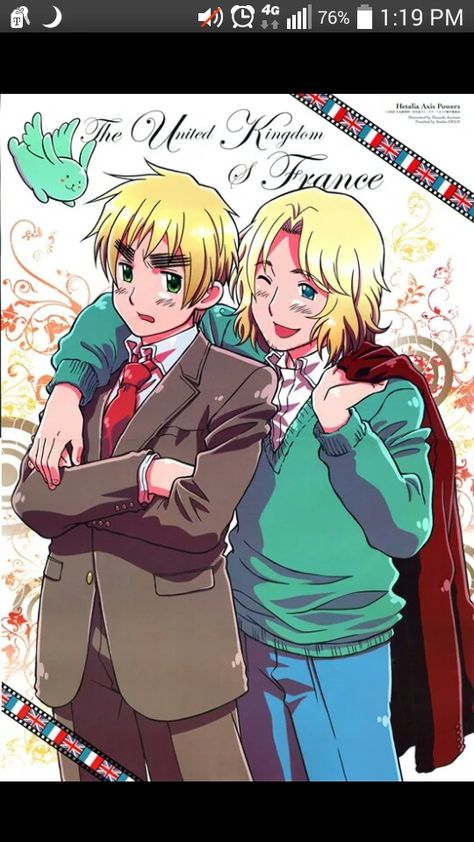 The United Kingdom of France HONHONHON FRUK IS REAL~ Hetalia Official Art, Aph Scotland, Aph France, Francis Bonnefoy, England Hetalia, Arthur Kirkland, Hetalia, On Tumblr, Scotland