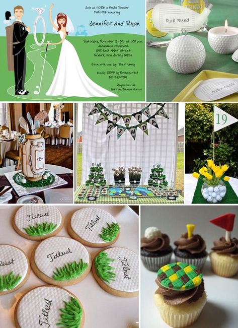 Golf Wedding Theme, Golf Theme Party, Golf Wedding, Couple Wedding Shower, Golf Course Wedding, Bridal Shower Inspiration, Golf Theme, Shower Inspiration, Couple Shower