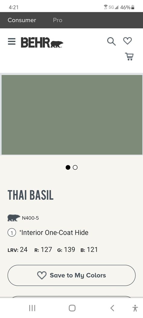 Basil Paint Color, House Paint Interior, Thai Basil, House Paint, Sherwin Williams, Interior Paint, Paint Color, House Painting, Basil