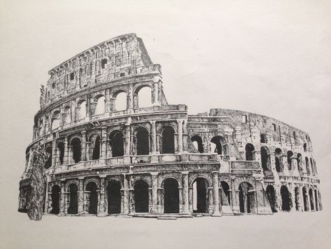 Colosseum Drawing, Northern Lights Painting Watercolors, Bald Eagle Art, Architecture Journal, Lights Painting, Rome Colosseum, Nature Tattoo Sleeve, Northern Lights Painting, Architecture Drawing Sketchbooks