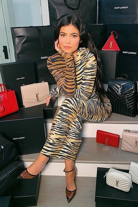 Kylie Jenner Wears A Super Sexy Tiger Print Dress | Celebrity Style Guide 21 Savage Birthday, Kylie Jenner Black, Tiger Dress, Pretty Pedicures, Claudia Tihan, Tiger Print Dress, Manifesting My Dream Life, Celebrity Style Guide, Kylie Jenner Instagram