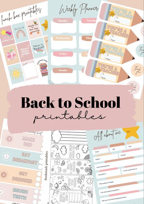 Free Back To School Printables | Printable Planner by  Tara Tincher Lunch Chart, Free Back To School Printables, Free Classroom Decor, School Labels Printables, Back To School Printables, Morning Routine Chart, Organizational Printables, Teach English To Kids, Planner Calendar Printables