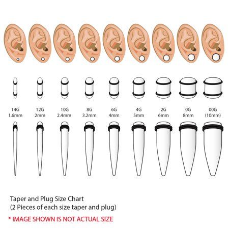 Ear Gauge Sizes, Stretched Ear Lobes, Body Stretching, Piercing Chart, Tapers And Plugs, Ear Stretching, Ear Tapers, Cute Piercings, Tunnels And Plugs