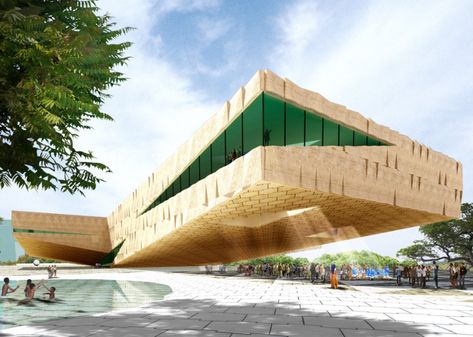 Groosman to build cantilevered arts centre in Rwandan capital Cantilever Building, Cantilever Architecture, Architect Magazine, Famous Architects, London Hotels, Facade Design, Architecture Firm, Architecture Project, Architectural Digest