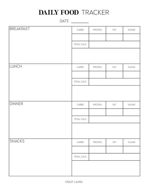 Ready to reach your goals this year?! Check out this free food tracker printable with two different versions! Meal Tracker Printable Free, Food Tracker Printable Free, Daily Food Log Printable Free, Calorie Tracker Aesthetic, Food Tracker Template, Food Tracker Printable, Food Log Printable, Workout Log Printable, Food Journal Printable