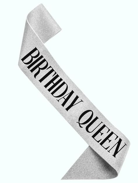 Birthday Party Decorative Sash | SHEIN USA White And Silver Party Decor, Birthday Sash Ideas, Silver Theme Party Decoration, Silver Decorations Party, Black And Silver Decor, Silver Party Theme, Bday Sash, White And Silver Party, 17th Birthday Decorations