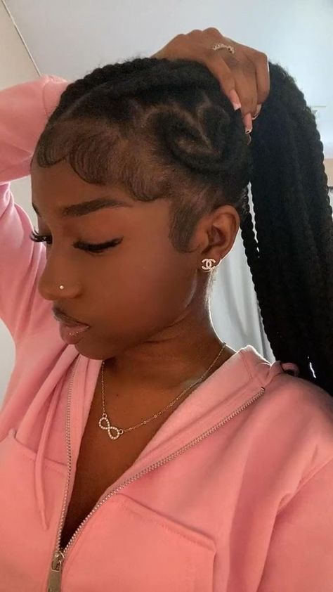 Heart In Hair, Natural Hair Black Women, Hairstyles Protective, Hairstyles For Natural Hair, Hair Black Women, Cute Box Braids, Protective Hairstyles For Natural Hair, Edges Hair, Braids Hairstyles Pictures