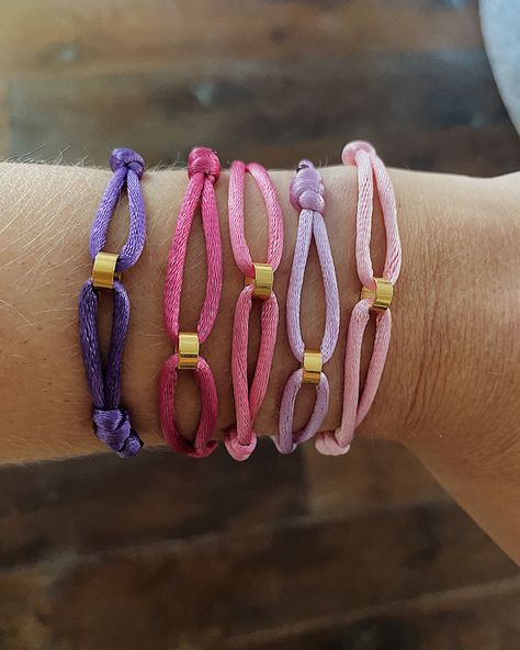 Jewellery, bracelets, handmade Satin Bracelet Diy, Satin Cord Jewelry, Satin Cord Bracelet, Satin Cord Bracelets Diy, Cord Bracelet Diy, Cords Crafts, Pink Paradise, Thread Bracelet, Bracelets Handmade Diy