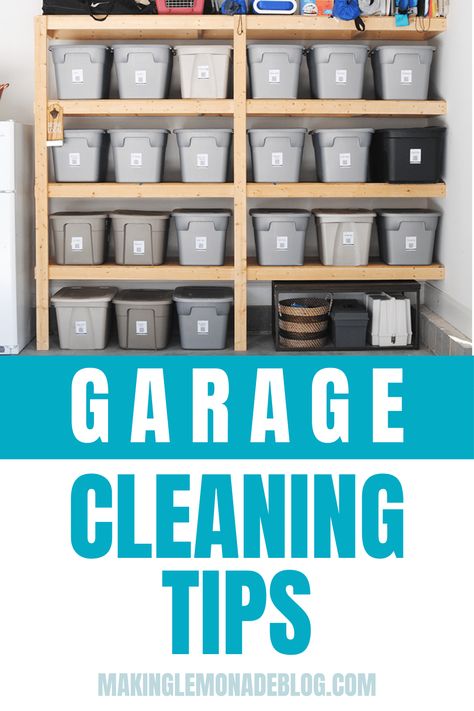 A cluttered garage can be overwhelming, but with the right tips and tricks, your garage can be cleaned and organized in just one day. Learn how to transform your garage into a functional space with these helpful garage organizing & cleaning tips. Garage Clean Out, Cluttered Garage, Garage Cleaning, Garage Steps, Garage Organizing, Garage Organization Systems, Garage Organization Tips, Making Lemonade, Clean Garage