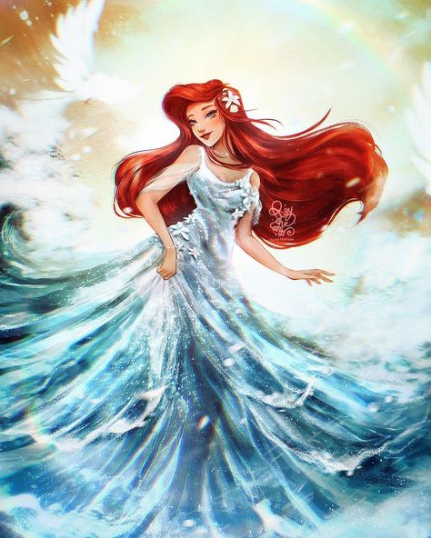 ROY THE ART on Instagram: “🌊ARIEL🌊 _DISNEY PRINCESS FANART_ ✨Brave, beautiful, and kind, Ariel always finds a way to be eternally optimistic. Rarely do we see her…” Roy The Art, Disney Princess Anime, Princesas Disney Anime, Ariel Disney, Disney Princess Artwork, Disney Princess Fan Art, All Disney Princesses, Disney Princess Fashion, Images Disney