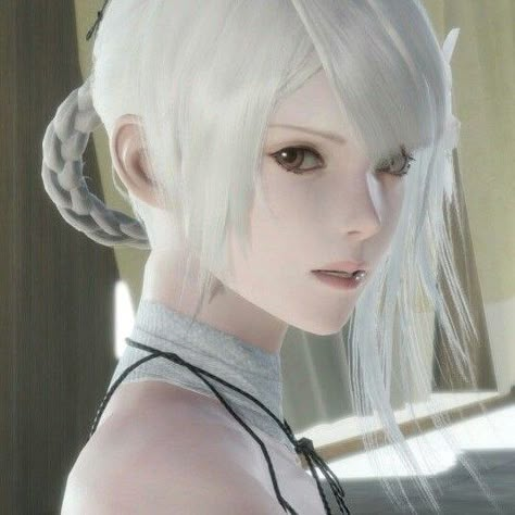 nier replicant Nier Replicant, White Hair, Anime, Hair, White, Black