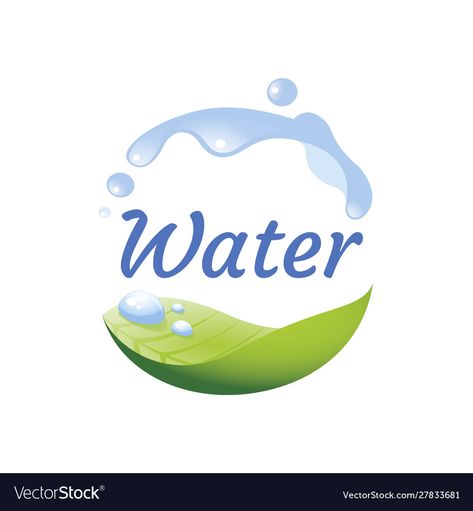 Water Logo Ideas, Water Logo Design, Water Splash Vector, Logo Design Water, Bottle Design Water, Save Water Poster, Splash Vector, Lime Water, Plant Logos