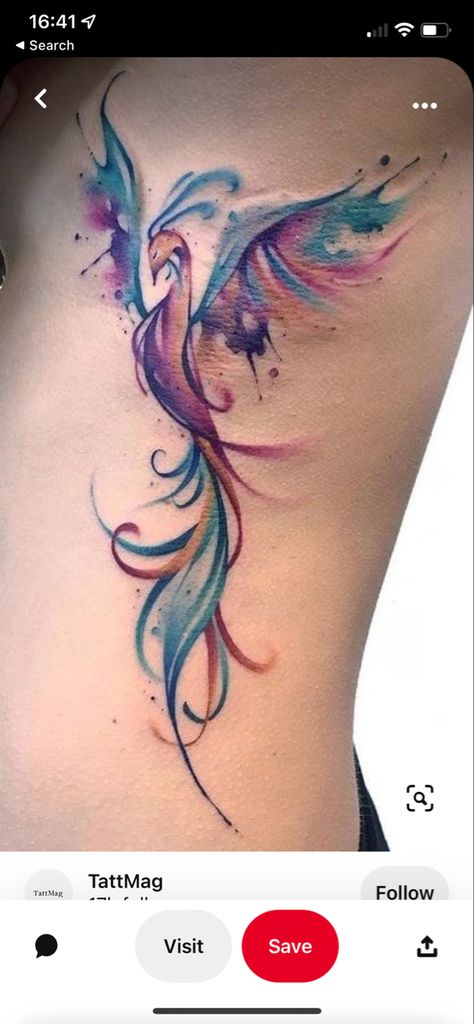 Watercolor Phoenix Tattoo, Phoenix Feather Tattoos, Tato Phoenix, Phoenix Tattoo Feminine, Small Phoenix Tattoos, Mastectomy Tattoo, Cool Wrist Tattoos, Phoenix Tattoo Design, Shoulder Tattoos For Women