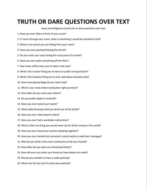 Dares For Truth Or Dare, True Or Dare Questions, Dare Questions Over Text, Best Truth Or Dare Questions, Good Truth Questions, Best Truth Or Dare, Funny Truth Or Dare, Funny Dares, Good Truth Or Dares