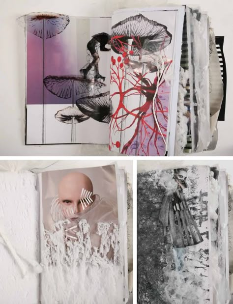 Sketchbook by Ania Leike, completed in her last year of a fashion design degree at Istituto Marangoni Fashion Sketchbook Inspiration, Sketchbook Layout, Textiles Sketchbook, Buch Design, Flowers Illustration, Fashion Design Sketchbook, Fashion Design Portfolio, Portfolio Inspiration, Fashion Sketchbook