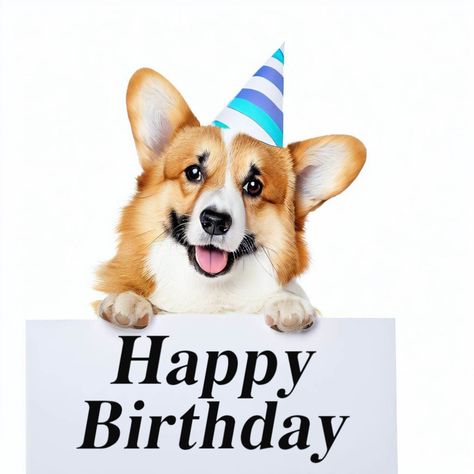 Doggie Birthday Wishes, Corgi Birthday Wishes, Happy Birthday Corgi, Happy Birthday Wishes With Dogs Pictures, Corgi Birthday Cards, Dogs Wishing Happy Birthday, Funny Happy Birthday Song, Happy Birthday Dog, Happy Birthday Song