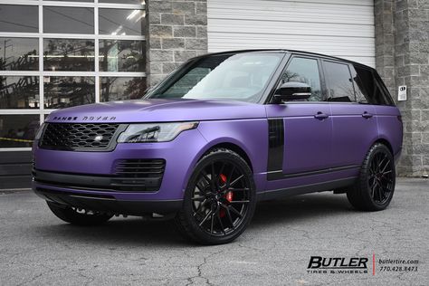 Land Rover Range Rover with 24in Vossen ML-X3 Wheels exclusively from Butler Tires and Wheels in Atlanta, GA - Image Number 11688 Purple Range Rover, Custom Range Rover, Purple Cars, Dream Cars Range Rovers, Laferrari Aperta, Range Rover Black, Range Rover Car, Ferrari Cars, Sport Suv