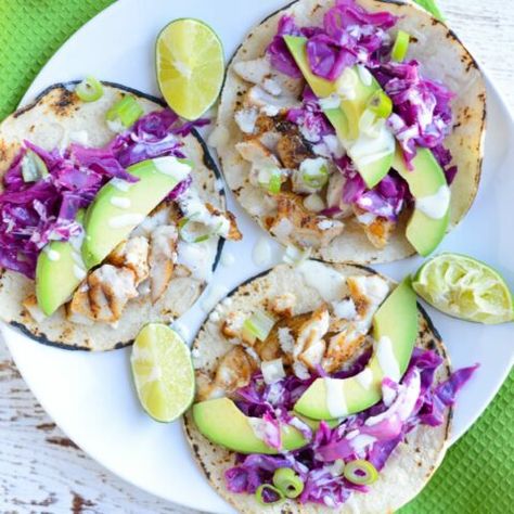 Salmon Fish Tacos, Sauteed Fish, Slaw For Fish Tacos, Fish Tacos With Cabbage, Easy Fish Tacos, Fish Tacos Recipe, Slaw Recipes, Honey Lime, Cabbage Slaw