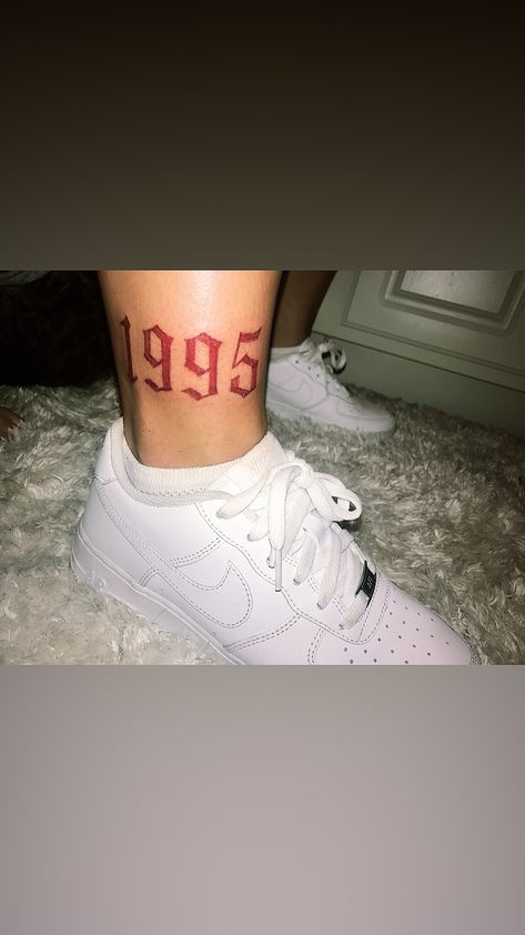 #tattoo #1995 #redink #tattooidea #tattooideasforwomen #tattooideassmall 1995 Tattoo, Pisces Tattoo Designs, Toe Tattoos, Tattoo Lettering Styles, Date Tattoos, Ancient Tattoo, Number Tattoos, Pisces Tattoos, Hand Tats