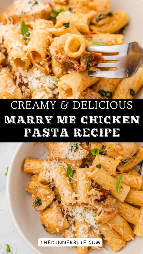 Discover the magic of a quick yet satisfying recipe with our Marry Me Chicken Pasta! This creamy, flavorful, and delicious dish can be whipped up in just 30 minutes – the perfect solution for those busy weeknights or spontaneous dinners. Get ready to impress your loved ones with this delightful pasta recipe! Easy Marry Me Chicken, Marry Me Chicken Pasta, Marry Me Chicken Recipe, Creamy Pasta Dishes, Marry Me Chicken, Pasta Dinners, Pasta Dinner Recipes, Chicken Pasta Recipes, Recipe 30