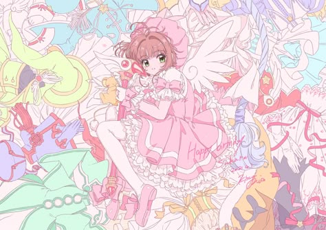 Card Capture Sakura, Witchy Diy, Sakura Wallpaper, Magical Girl Aesthetic, Sakura Cardcaptor, Sakura Kinomoto, Sakura Card Captor, Card Captor Sakura, Clear Card