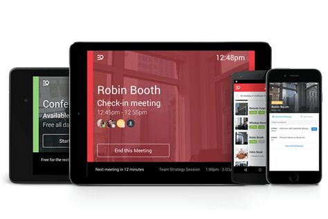 Conference Room schedule display app on Android or iOS Room Booking App, Fluent Design, Room Reservation, Conference Room Chairs, Office Meeting, Booking App, Childrens Rocking Chairs, Cool Tech Gadgets, Room Book