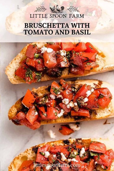 Roma Tomato Recipes, Best Bruschetta Recipe, Bruchetta Appetizers, Tomato Bruschetta Recipe, Easy Bruschetta Recipe, Balsamic Vinegar Recipes, Easy Bruschetta, Basil Olive Oil, Easy To Make Appetizers