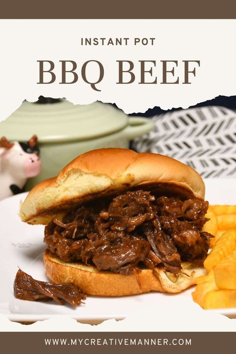 Instant Pot Bbq Beef, Bbq Beef Roast, Beef Shoulder Roast, Shredded Beef Sandwiches, Instant Meals, Bbq Beef Sandwiches, Hot Beef, Chuck Roast Recipes, Bbq Roast