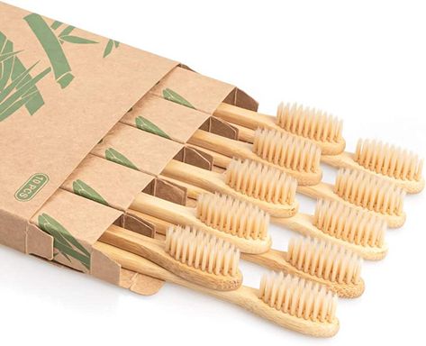 Daletu Biodegradable Reusable Bamboo Toothbrush, Wooden Toothbrushes, Organic Natural Eco Friendly Toothbrush, BPA Free Soft Bristles Toothbrush for Kids Adults - 10 Pack : Amazon.ca: Health & Personal Care Wood Toothbrush, Wooden Toothbrush, Vegan Tips, Bamboo Toothbrush, Tooth Brush, Organic Wood, Soft Toothbrush, Bamboo Charcoal, Bamboo Handles