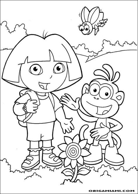 Dora Coloring Pages, Dora Characters, Diego Dora, Nick Jr Coloring Pages, Dora Cartoon, Dora Coloring, Toys Coloring Pages, Halloween Coloring Pages Printable, Dora Party