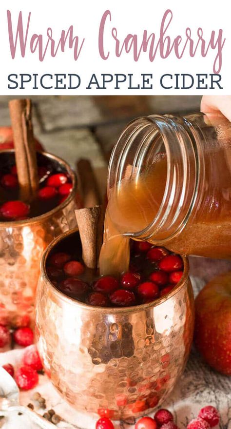 Cranberry App, Spiced Cider Recipe, Cranberry Apple Cider, Cranberry Cider, Apple Cider Drink, Mulled Apple Cider, Cranberry Drinks, Cider Drinks, Hot Drinks Recipes