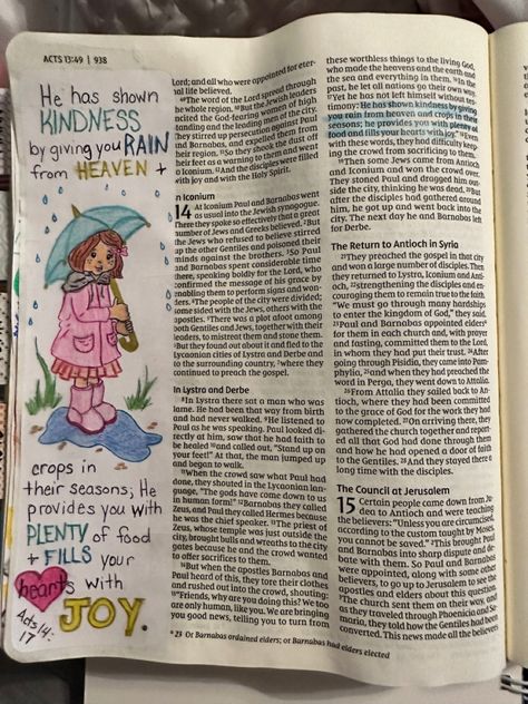 Acts 14 Bible Journaling Acts Bible Journaling, Acts Bible, Acts 13, Acts 9, Bible Journal Notebooks, Creative Bible, Bible Journaling Ideas Drawings, Bible Doodling, Scripture Journaling