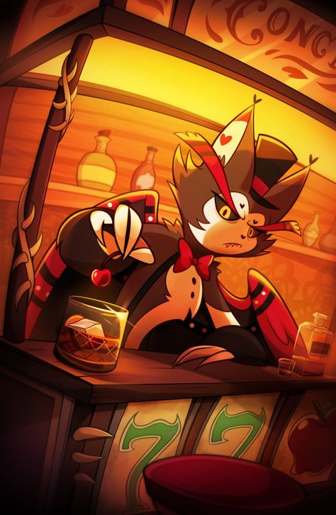 Drunk Cat, Hazbin Hotel Husk, Hotel Trivago, Vivziepop Hazbin Hotel, The Perfect Guy, Hotel Art, Drawing Reference Poses, Cartoon Cat, Hazbin Hotel