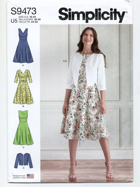 SewingPatternPlace - Etsy Princess Seam Jacket, Flared Skirt Dress, Clothes Blouses, Braided Rag Rugs, Patterns For Sewing, Simplicity Dress, Jacket Pattern Sewing, Easy Dress, Simple Sewing