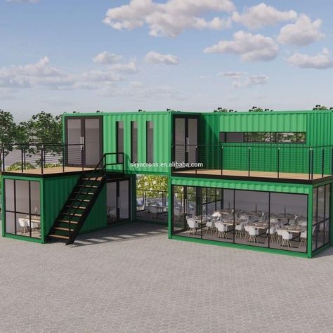 Shipping Container Coffee Shop, Coffee Shop House, Shipping Container Restaurant, Container Coffee Shop, Shipping Container Office, 20ft Shipping Container, Prefab Container Homes, Container Restaurant, Restaurant Plan