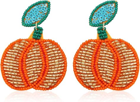 Amazon.com: Thanksgiving Earrings Beaded Pumpkin Coffee Cup Drink Earrings Maple Leaf Handmade Autumn Jewelry Drop Dangle Earrings for Women Girls Thanks Giving Jewelry Gifts (Pumpkin 2): Clothing, Shoes & Jewelry Halloween Earrings Beaded, Coffee Cup Earrings, Turkey Earrings, Beaded Pumpkin, Beaded Studs, Fall Party Favors, Thanksgiving Earrings, Candy Corn Earrings, Pumpkin Beads