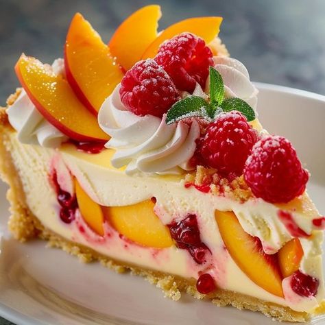 Optimal Recipes Peach Recipe, Cheesecake Recipe, Tasty Food, Sweets Treats, Summer Desserts, Cheesecake Recipes, Just Desserts, Peaches, Baking Recipes