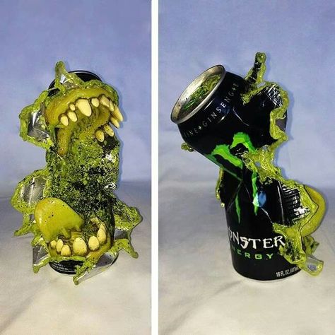 Zombie Sculpture, Monster Cans Diy, Monster Sculpture, Zombie Style, Horror Zombie, Bakugou And Uraraka, Monster Horror, Monster Decorations, Monster Energy Girls