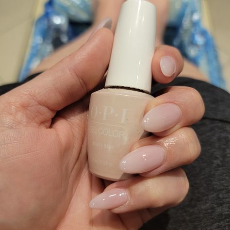 Nails Inspiration Opi, Almond Shape Nails Bubble Bath, Nails With Bubble Bath Polish, Wedding Nails Bubble Bath, Opi Gel Polish Bubble Bath, Wedding Nails Opi Gel, Opi Bubble Bath Nail Polish, Gel X Neutral Nails, Opi Bubble Bath Gel Nails