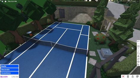 Bloxburg Volleyball Court, Bloxburg Country Club, Bloxburg Tennis Court, Bloxburg Wardrobe, Bloxburg Outdoor Ideas, Bloxburg School, Bloxburg Building, Bloxburg Town, Bloxburg Houses