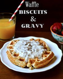 Waffle Biscuits and Gravy - This was a great idea for making biscuits instead of using the oven in the summer heat. I made my own gravy so can't speak to get recipe. Waffle Biscuits, Cornbread Waffles, Waffle Iron Recipes, Waffle Maker Recipes, Foods With Iron, Iron Recipes, Waffles Maker, Biscuits And Gravy, Sausage Gravy