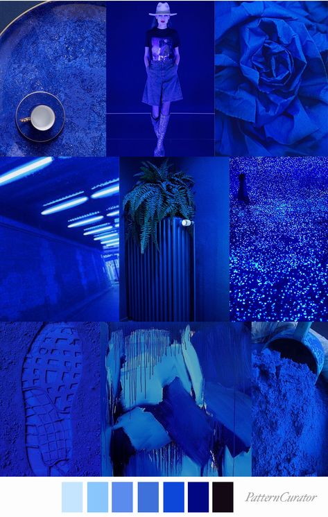 ELECTRIC BLUE by Pattern Curator Pantone Azul, Pattern Curator, Blue Colour Palette, Color Palette Design, Aesthetic Colors, Colour Board, Feeling Blue, Color Stories, Color Print