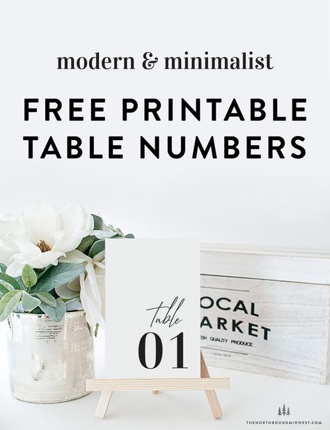 Free Printable Table Numbers | Modern & Minimalist | 1-30 Wedding Sign Templates Free Printable, Diy Cricut Table Numbers, Table Number Cards Free Printable, Free Table Number Printables, Printable Table Numbers Free Templates, Table Number Ideas Diy, Free Printable Table Numbers, Numbers For Tables, Wedding Table Number Ideas